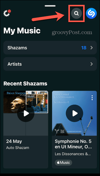 búsqueda de shazam