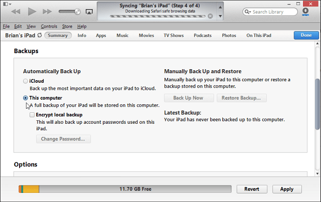 Copia de seguridad a iTunes