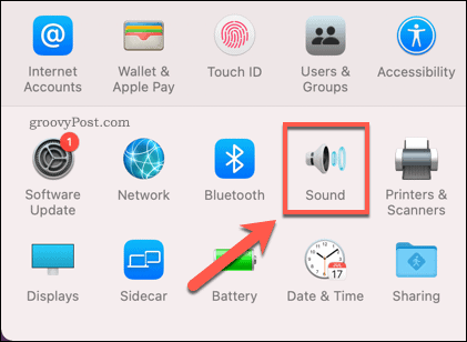 Abrir el menú Opciones de sonido en Mac