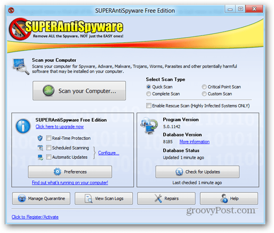 SuperAntiSpyware es una impresionante utilidad anti-malware
