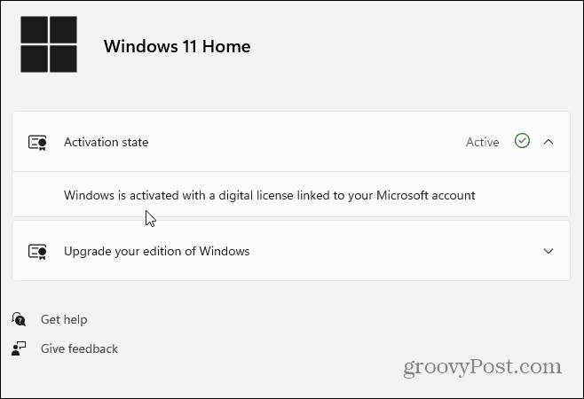 Estado de activación de Windows 11