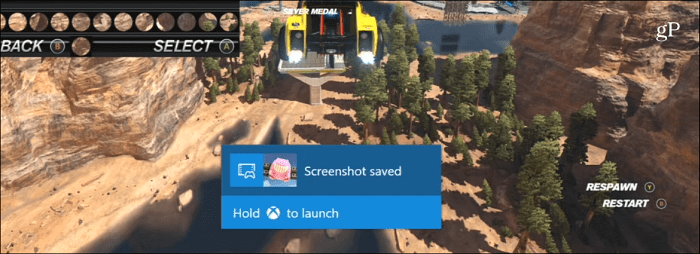 Captura de pantalla de Xbox One