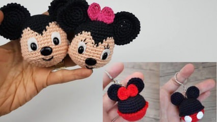 ¿Cómo hacer el llavero Amigurumi Minnie y Mickey Mouse? Fabricación del llavero de mickey mouse