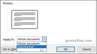 Aplicar cambios al texto seleccionado en Word