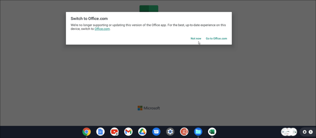 Chromebook de la aplicación de Android Office no es compatible