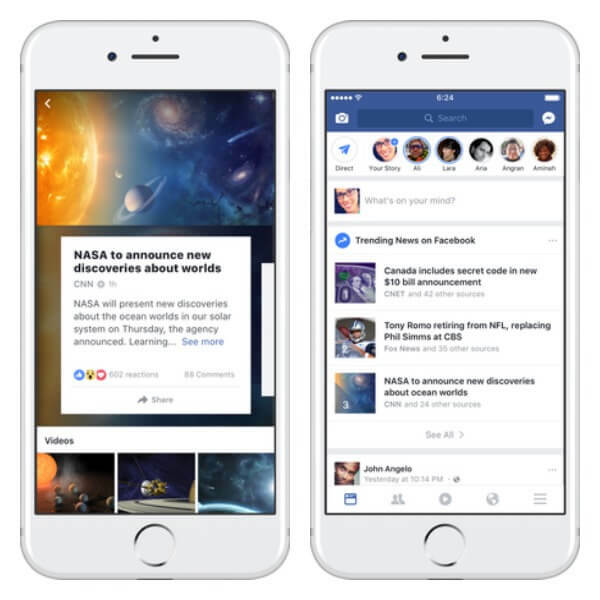 Facebook rediseñó la página de resultados de Tendencias en el iPhone y está probando una nueva forma de facilitar a los usuarios la búsqueda de una lista de temas de tendencias dentro de las noticias.
