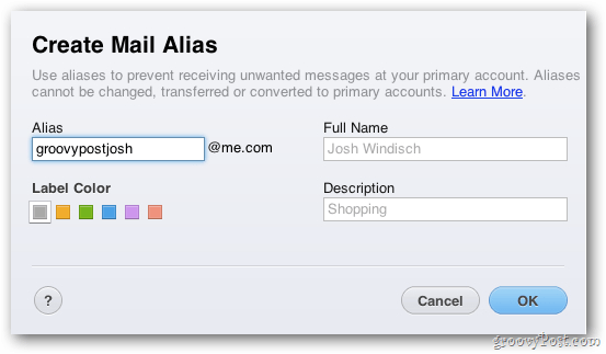 Crear alias de correo