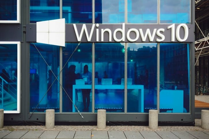 Pabellón promocional de Microsoft Windows 10