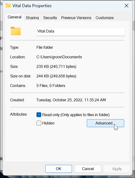 Cifrar archivos y carpetas en Windows 11