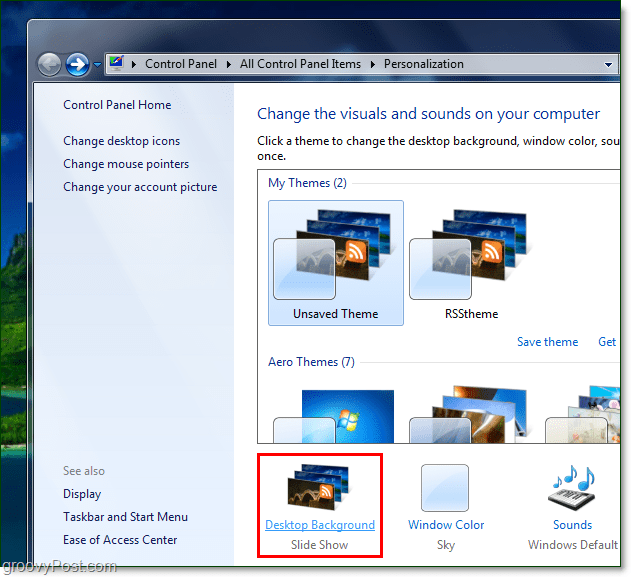 Cómo rotar su imagen de fondo de Windows 7 usando una fuente RSS