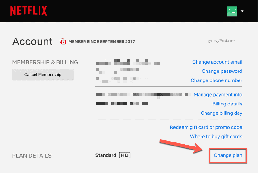 Cambiar el plan de suscripción de Netflix