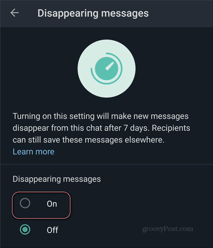 Activar mensajes que desaparecen de WhatsApp