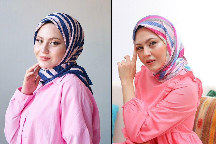 mujeres hijab bufandas plisadas modelos mooncorn
