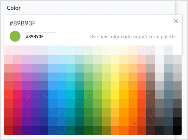 ManyChat seleccionar color