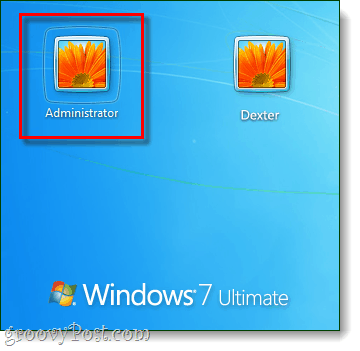 iniciar sesión en la cuenta de administrador desde Windows 7 