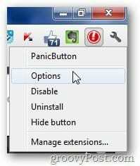 Opciones de botones de pánico