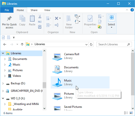 Consejo de Windows 10: haga que las bibliotecas aparezcan en el Explorador de archivos
