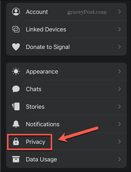 señal de privacidad