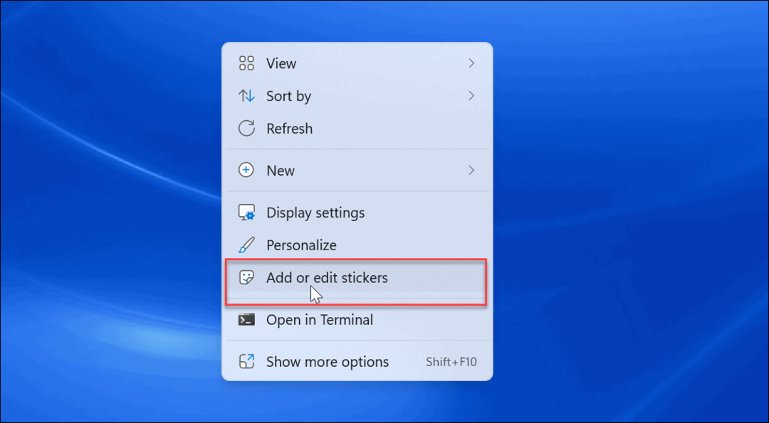 habilitar pegatinas de escritorio en Windows 11