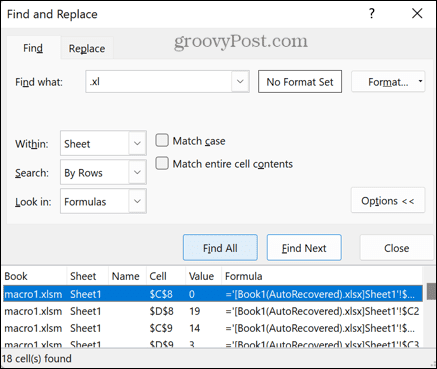 resultados de busqueda de excel