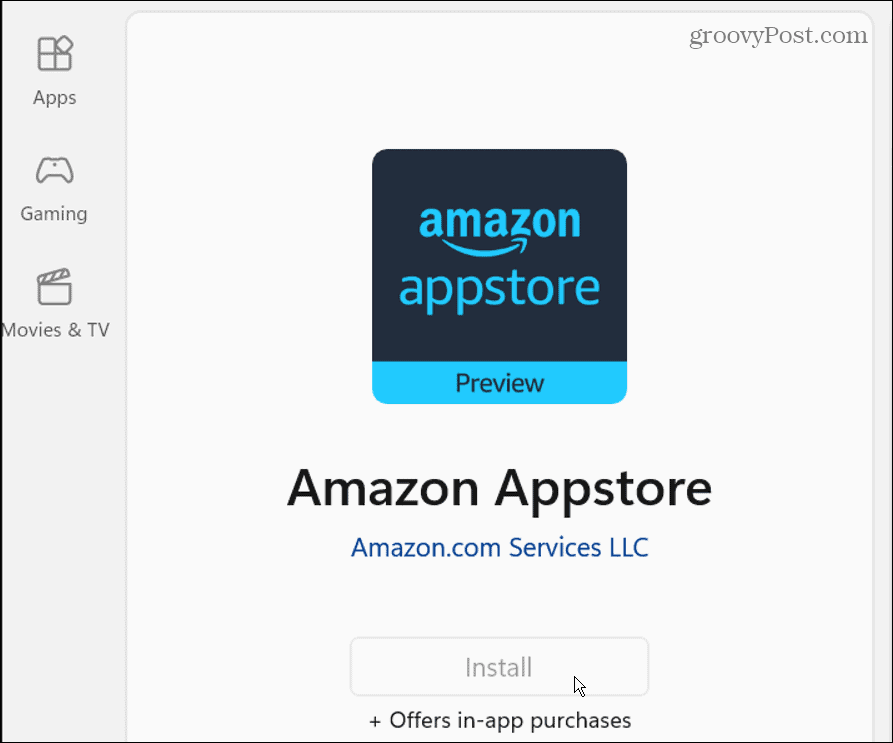 Instale la tienda de aplicaciones de Amazon desde la tienda de Windows