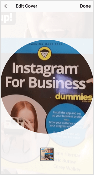 Instagram Stories destacar editar imagen de portada