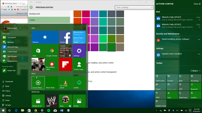 Una mirada a las nuevas opciones de color que llegan a Windows 10