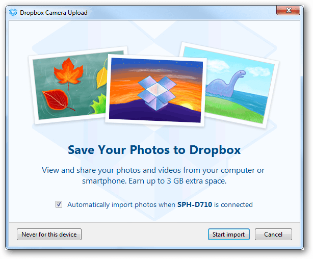 Deshabilita guardar tus fotos automáticamente en Dropbox