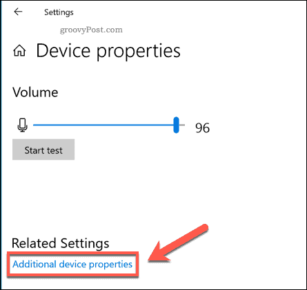 Configuración de Windows Opción de propiedades de dispositivos adicionales