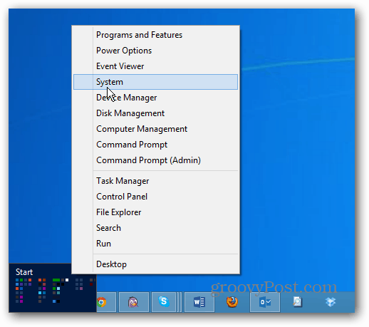 Menú de usuario avanzado de Windows 8