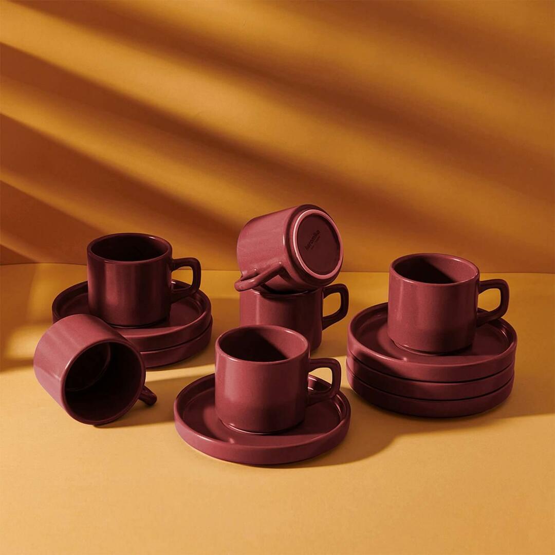 Juego de tazas de té apilables Keramika de 12 piezas