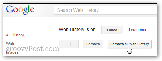 eliminar la confirmación del historial web de la cuenta de google