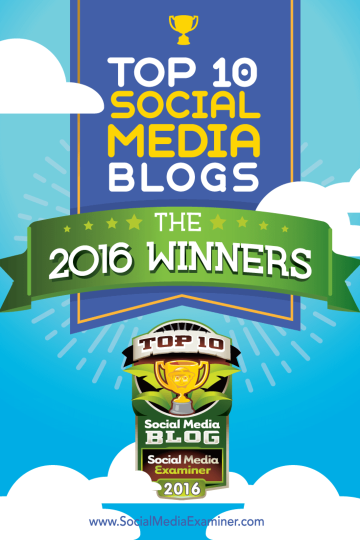 Los diez principales ganadores de blogs de redes sociales de 2016