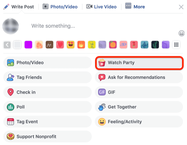 paso 1 sobre cómo iniciar Facebook Watch Party en el grupo de Facebook