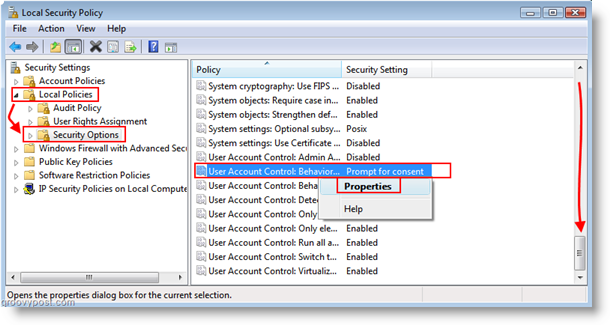 Establecer el comportamiento de la cuenta de usuario para el Control de cuentas de usuario (UAC) Windows Vista