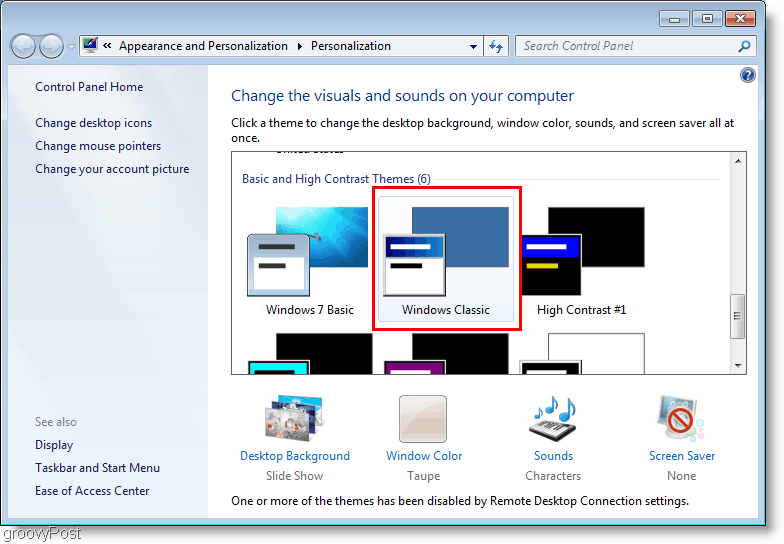 Windows 7 Cambiar tema a clásico
