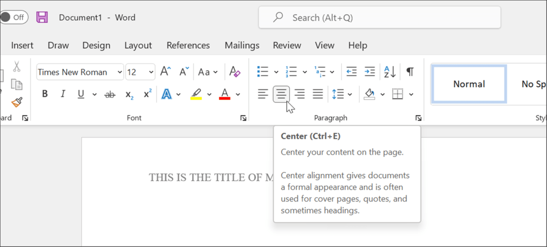 escriba en formato de título estilo apa en microsoft word