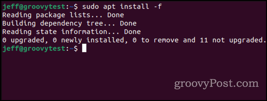 ubuntu apt install para reparar paquetes rotos