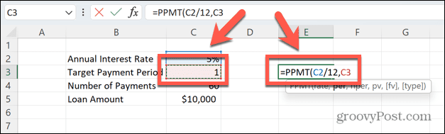 Excel PPMT por