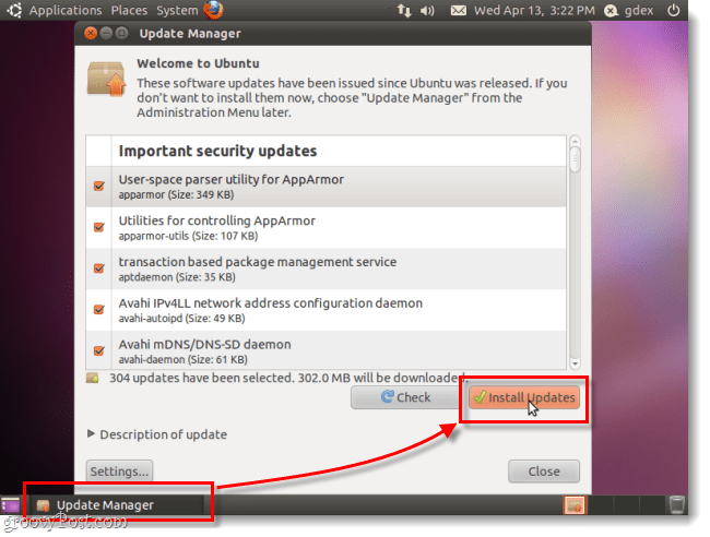 instalar actualizaciones de seguridad de ubuntu
