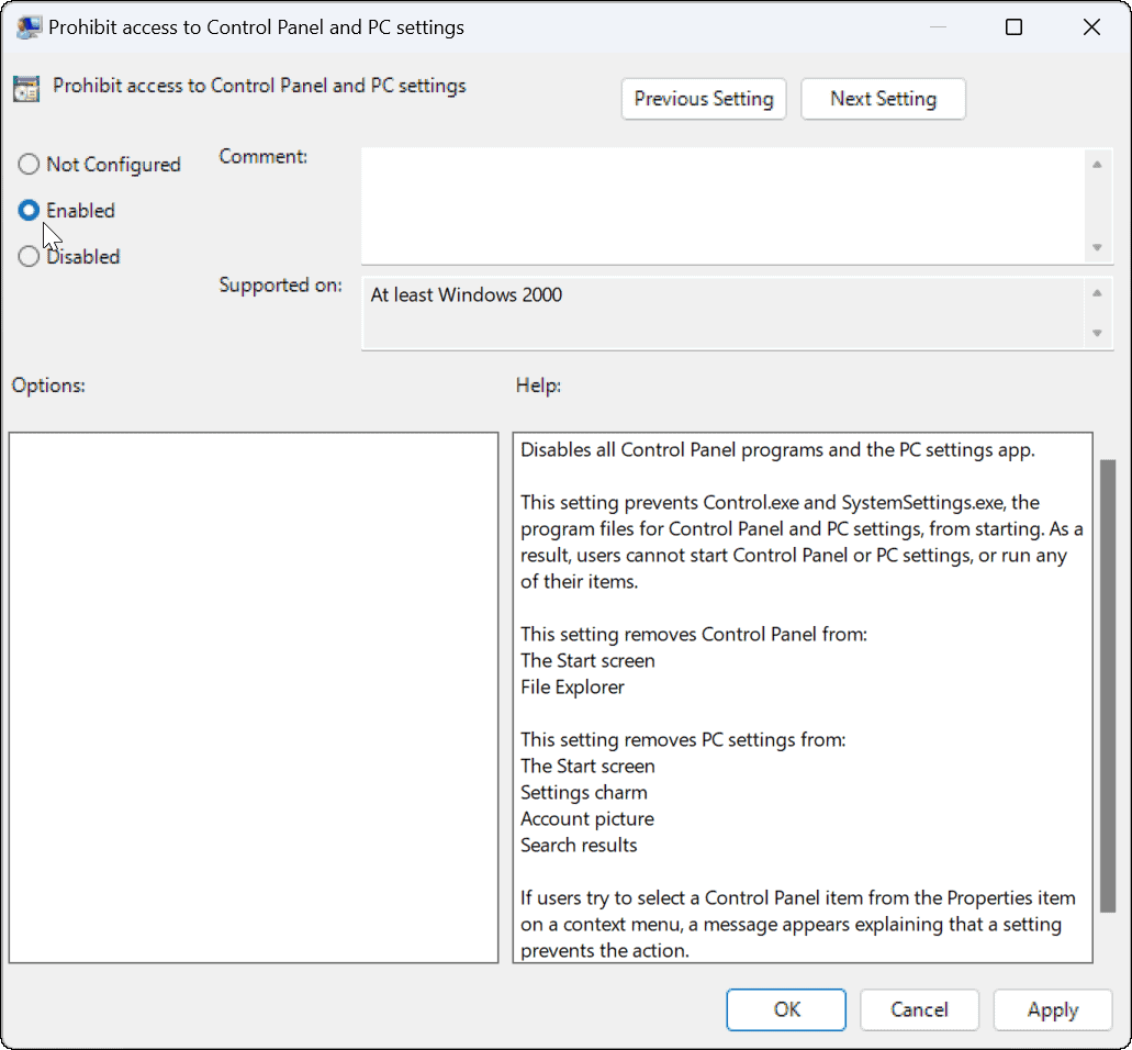 Bloquear usuarios desde la configuración en Windows 11