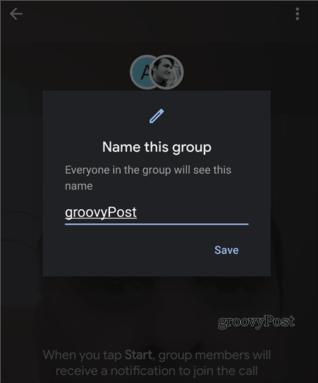 Nombre del grupo de Google Duo