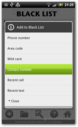 lista negra control de llamadas android agregar a la lista negra
