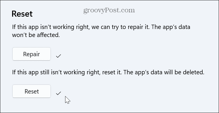 restablecer aplicaciones - windows 11