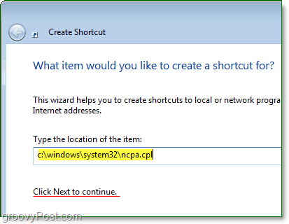 use c: windows system32ncpa.cpl como su ruta de archivo para abrir rápidamente las conexiones de red