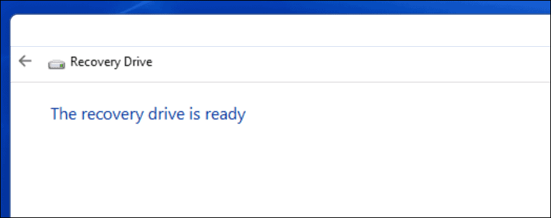 unidad de recuperación terminó Windows 11