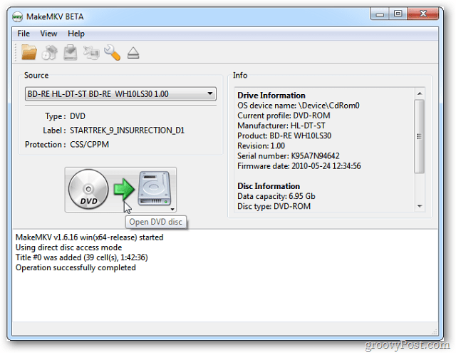 Extraiga y convierta DVD a archivos MKV con solo unos pocos clics