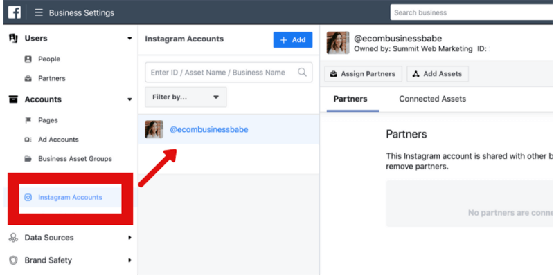 cómo eliminar la cuenta de Instagram de Facebook Business Manager