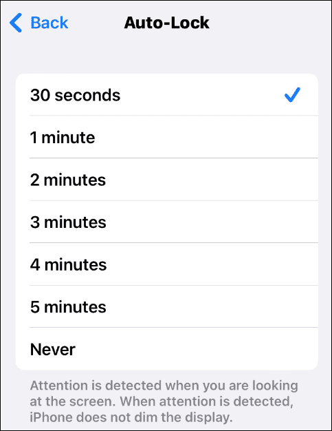 Cambiar el tiempo de espera de la pantalla en el iPhone