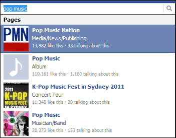 música pop de facebook